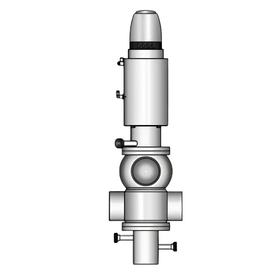 Double-seat valve with shaft spray chamber 5671 S-SS