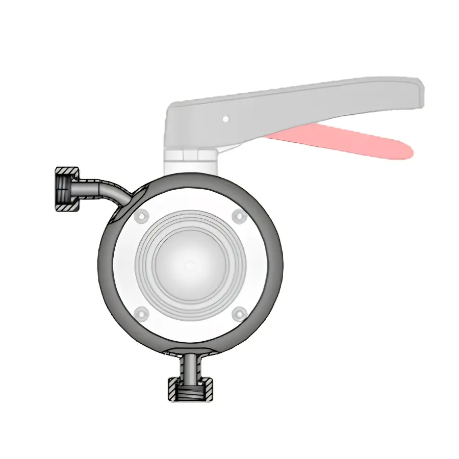 Three-way ball valve 3×small flange