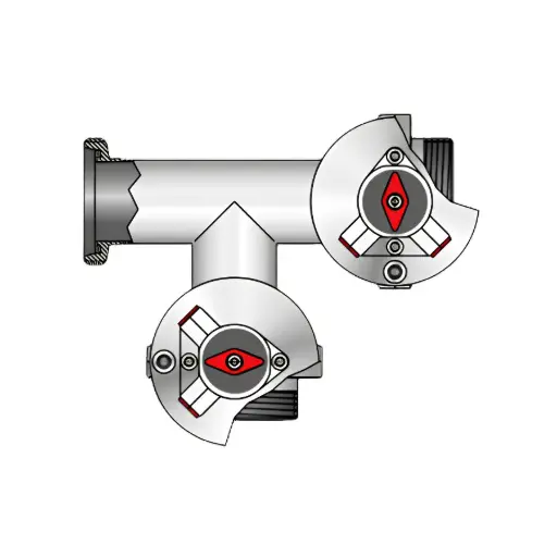 Multi-way butterfly valve 4415 G-G-G