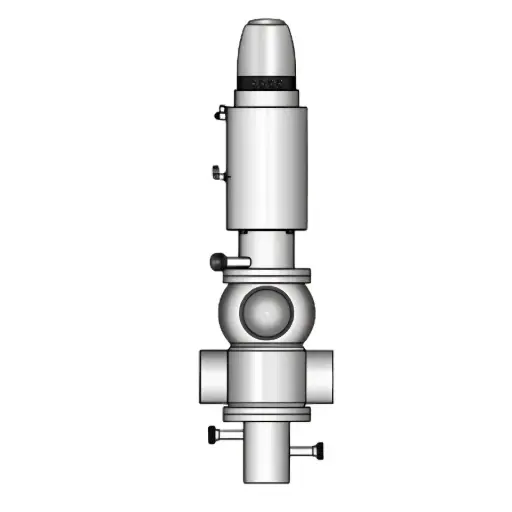 Double-seat valve with shaft spray chamber 5671 S-SS