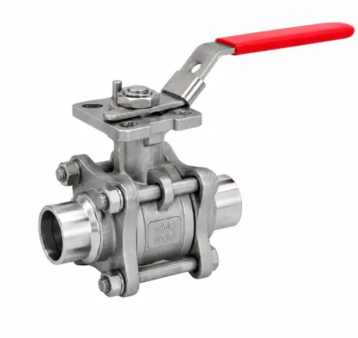 2-Way Stainless Steel Ball Valve with welded ends conform to ISO 1127